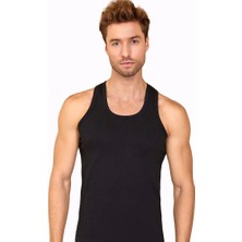 Berrak 1017 Erkek %100 Pamuk Atlet 6lı Paket Siyah L