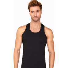 Berrak 1017 Erkek %100 Pamuk Atlet 6lı Paket Siyah S