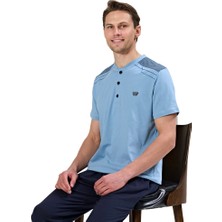 Over Sleep 1734 Erkek Kısa Kol Uzun Alt Yazlık Büyük Beden Pijama Takım