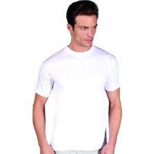 Berrak 1003 Erkek O-Yaka %100 Pamuk Kısa Kol Fanila Beyaz Xs