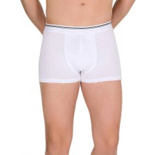 Berrak 1097 Erkek Likralı Boxer 3lü Paket Beyaz S