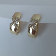 Gold Renk x Çelik Küpe