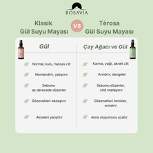 Rosavia Tèrosa Çay Ağacı Suyu & Gül Suyu Mayası - Yağlı ve Akneli Ciltler Için  (%100 Doğal)