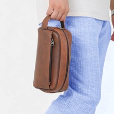 Lederax Hakiki Deri El Çantası Seyahat Çantası Kozmetik Çantası Tıraş Çantası Asker Çantası LD600