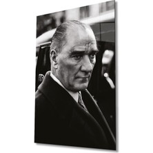 Atatürk Portre Cam Tablo Modern Ev Ofis Salon Hediyelik Büyük Tablo Duvar Dekoru