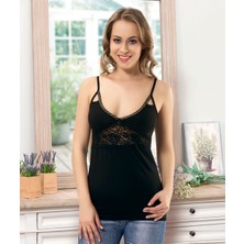 Derya Kurşun Dantel Detaylı Ip Askılı Kadın Atlet 167