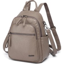 Yıkama Deri Sırt Askılı Kadın Çantası 21K Barcelona 1914