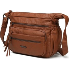 Yıkama Rölaks Deri Yumuşak Kadın Postacı Çantası