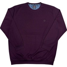 Büyük Beden Erkek Bisiklet Yaka Sweatshirt