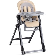 Chef Mama Sandalyesi, Çok Kademeli Yatış, 7 Kademe Yükseklik, Çift Tepsili, Katlanabilir, 0 - 15 K, Bej 1 Adet