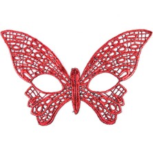 Kırmızı Dantel Masquerade Maskesi 7 No