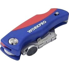 WP211006 Ağır Hizmet Paslanmaz Çelik Gövde Katlanır Rötuş Maket Bıçağı + 6 Adet Yedek Bıçak
