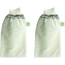 2 Adet Beyaz Banyo Hamam Kesesi Lastikli 25X17 cm