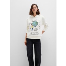 Mavi Rick And Morty Baskılı Ekru Sweatshirt 1S10468-80194