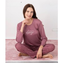 Pijamoni Kadın Milan Bisiklet Yaka Uzun Kol Ince Pijama Takımı 7600/37 - 1 Adet