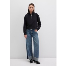 Mavi Yarı Fermuarlı Siyah Sweatshirt 1S10391-900