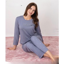 Pijamoni Kadın Milan Bisiklet Yaka Uzun Kol Ince Pijama Takımı 7600/39 - 1 Adet