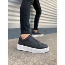 JY007 Alba Bağcıksız Cilt Erkek Günlük Sneaker Ayakkabı Cbt Siyah