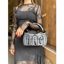 Beyaz Antik Yunan Tarzı Omuz Çantası – Sanatsal Tasarım