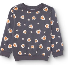 Hellobaby Kız Bebek Sweatshirt Şardonlu Bisiklet Yaka Uzun Kol