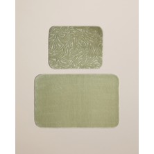 Strala Banyo Paspası Seti 60X100 cm + 50X60 cm Haki