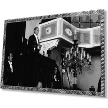 Bay Çağrı Atatürk Cam Tablo 4 mm Dayanıklı Temperli Cam, Atatürk Glass Wall Art