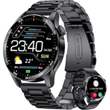 Smart-Watch 4 Siyah Klasik Erkek Akıllı Saat Arama Yapan Nfc/gps Iphone Huawei Xiaomi Uyumlu 9-8