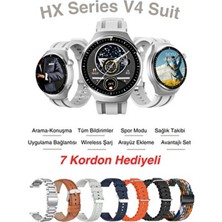 Hx Watch 4 Pro Uyumlu Suit Akıllı Saat 7 Kordon Hediyeli Tüm Telefonlara Uyumlu Smart-Watch