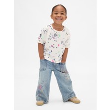 Gap Kız Bebek Mavi Pull-On Baggy Wide-Leg Jean Pantolon