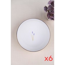 Tabak Evi Porselen Natura Lavanta Altın Yaldız Kase 13,50CM 6 Lı