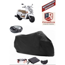 Kymco Like 125 Branda Siyah Arka Çanta Uyumlu(Topcase) Motosiket Brandası Motor Örtüsü Çadır Su Geçirmez Motosiklet Kılıfı Motor Brandası,lastikli,taşıma Torbalı