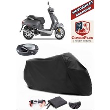 Kymco Like S 125 Branda Siyah Arka Çanta Uyumlu(Topcase) Motosiket Brandası Motor Örtüsü Çadır Su Geçirmez Motosiklet Kılıfı Motor Brandası,lastikli,taşıma Torbalı