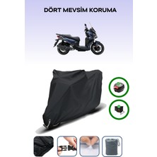 Sym Joyride 300 Için Arka Çanta Ve Kilit Uyumlu Siyah Motosiklet Branda, Güvenli