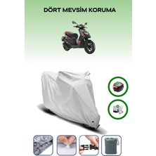 Aprilia Sr 125 Için Arka Çanta Ve Kilit Uyumlu Gri Motosiklet Branda, Güvenli