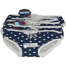 2595  Berrak  Lacivert Renkli Beli Dantelli Çocukı Bikini 6 Adet 1-2 Yaş