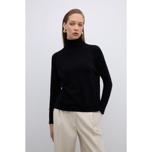 Balıkçı Yaka Triko Kazak Siyah K2671018_001