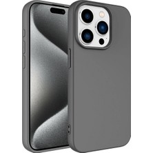 Apple iPhone 15 Pro Kılıf Ata Lsr Laaakan Kapak-Koyu Gri