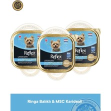 Reflex Plus Alutray Jelly Jöle İçinde Et Parçacıklı MSC Ringa Balıklı ve MSC Karidesli Mini ve Küçük Irklar İçin Yetişkin Köpek Maması Seti 3x85 gr