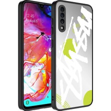 Galaxy A70 Kılıf Aynalı Desenli Kamera Korumalı Parlak Ata Mirror Kapak-Yazı