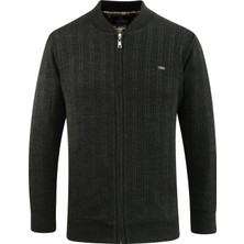 Erkek Astarlı Triko Mevsimlik Mont Hakim Yaka Çelik Örgü Desenli Klasik Kalıp - 5209T