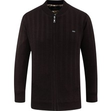 Erkek Astarlı Triko Mevsimlik Mont Hakim Yaka Çelik Örgü Desenli Klasik Kalıp - 5209T