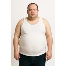 Battal Boy Beyaz Askılı Erkek Atlet %100 Pamuk
