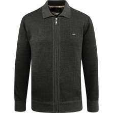 Erkek Astarlı Triko Mevsimlik Mont Polo Yaka Çelik Örgü Desenli Klasik Kalıp - 5208P