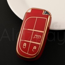 Fiat Egea 500X Jeep Grand Cherokee Wrangler Renegade Compass Chrysler R300C Gold Kenar Tpu Anahtar Kılıfı (1ADET)