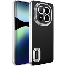 Redmi Note 14 Pro Plus Kılıf Kamera Korumalı Logo Gösteren Ata Omega Kapak - Gümüş