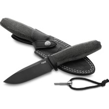 Lionsteel Acha Black Burlap Black Blade Mikarta Bıçak