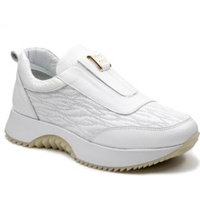 Levarno Niu Pearl Hakiki Deri Kadın Beyaz Casual Spor Sneaker Ayakkabı