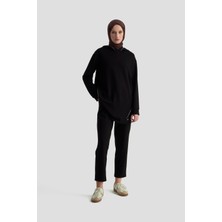 Armine Trend Taş Detaylı Kapüşonlu İkili Spor Takım Siyah 25KT603