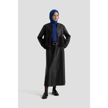 Armine Trend Etek Ucu Lastikli Fermuarlı Deri Etekli Takım Siyah 25KT632