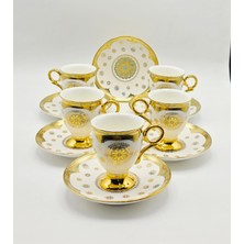 By Como Lüx Osmanlı Motifli Vintage Porselen Kahve Fincan 12 Parça & 6 Kişilik